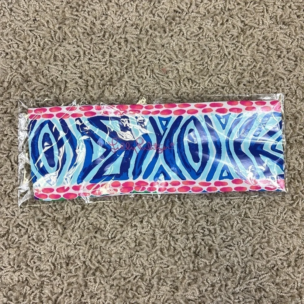 New Lilly Pulitzer button up headband blue Pundy isle be back